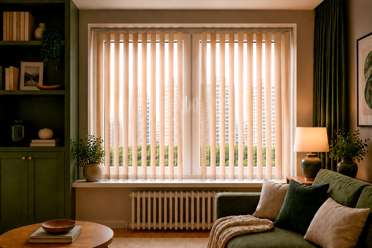 Vertical blinds in Riga — fabric slats | SIA Logu Apkope